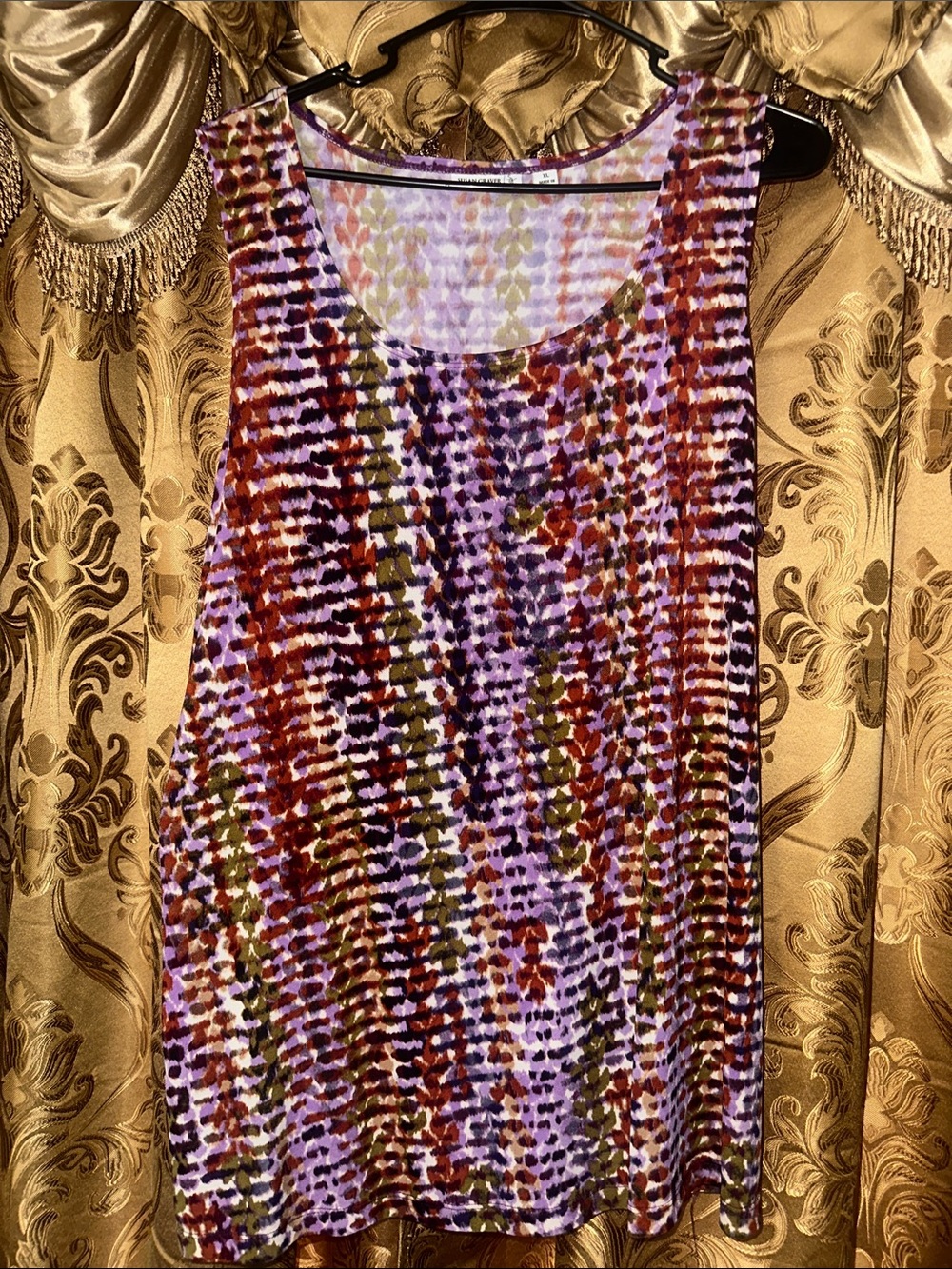 Susan Graver Purple Multi-Print Sleeveless Tank